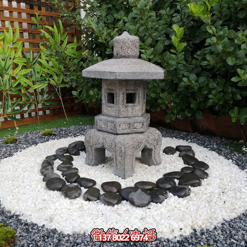 日式戶外石雕石燈，傳承精致大理石園林雕塑