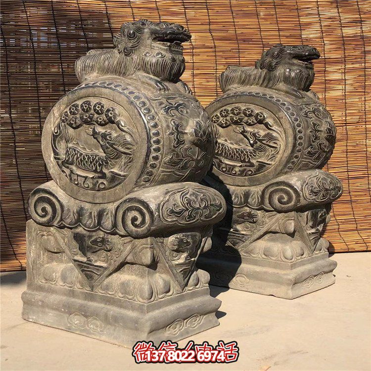仿古石門墩，精致唯美