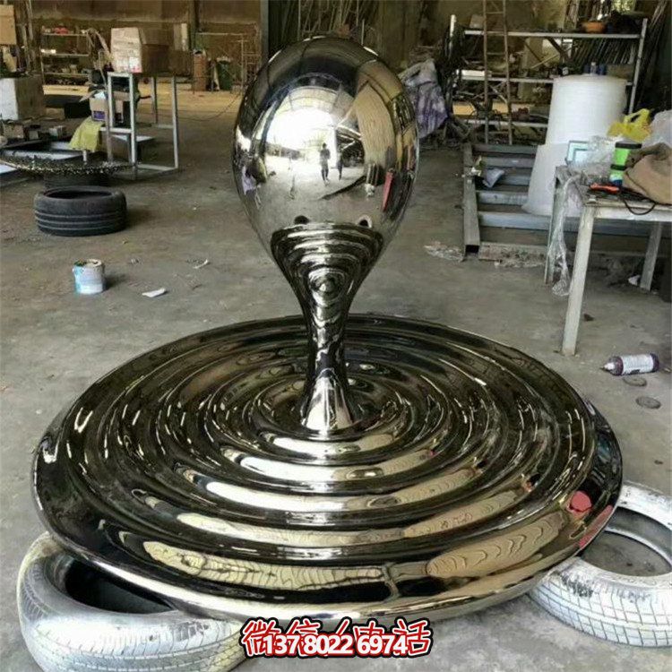 水景景觀不銹鋼擺件，精致創意鏡面水滴擺放