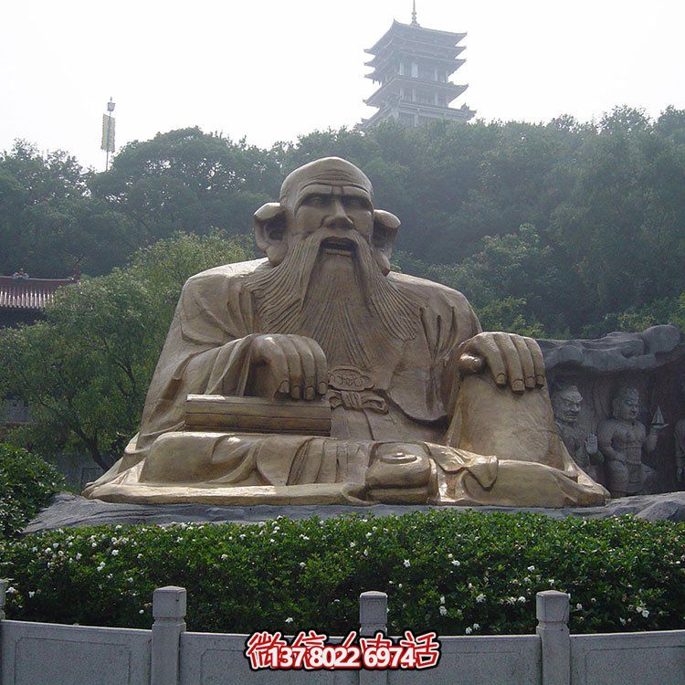 廣場景區大型銅雕老子，戶外仿銅古代人物雕塑